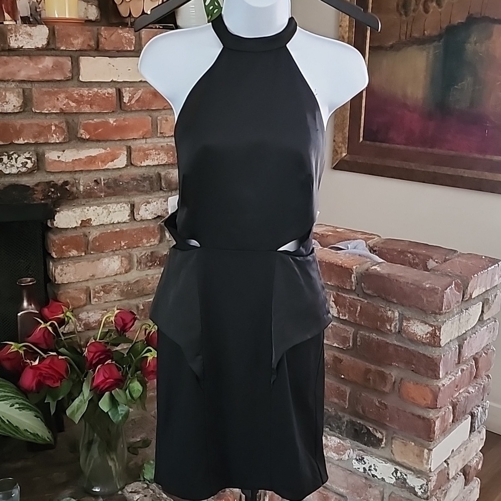 Marciano Black Peplum Backless Dress